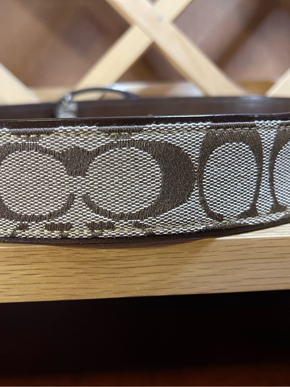 Authentic Coach Y2K Jacquard Canvas monogram logo Belt with Script Oval Buckle - Picture 10 of 11